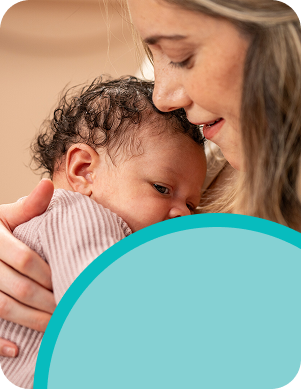 Mother with Baby with soother
