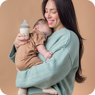 Mother with Baby and Baby bottle