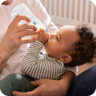 Father and Baby with Baby bottle