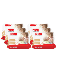 NUK DRY COTTON WIPES, 80PCS/BAG X 6BAGS