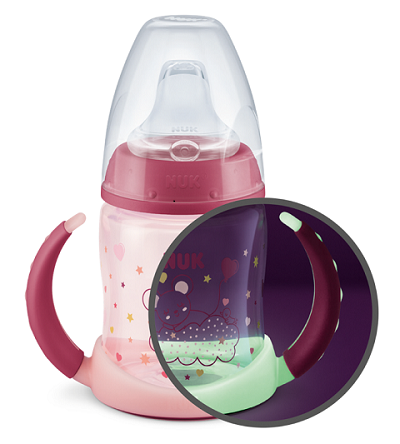 NUK First Choice Perfect Start Babyflaschen Set | Erstausstattung mit 4 Babyflaschen, Flaschenbürste & mehr | mit Temperature Control | Anti-kolic | BPA-frei | 0-6 Monate, pink/weiß, 9-teiliges Set